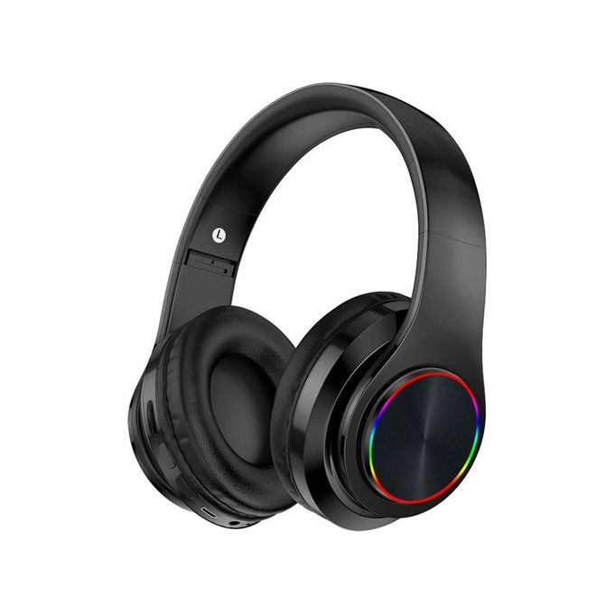 Generic Bluetooth Headphones Over Ear With Deep Bass B39 LED Light Up Wireless Foldable Hi-Fi Stereo Headphones Bluetooth 5.0 Built In Microphone, Wired And Wireless Headset For Smart Phone/TV/PC