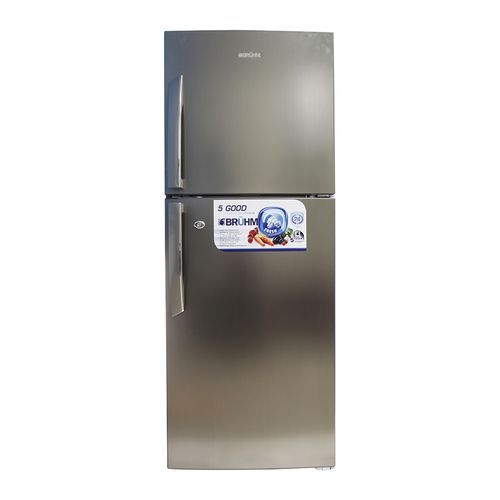 Bruhm BRD 205TENI - Double Door Refrigerator, 210L - Metallic Grey