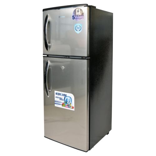 Bruhm BRD-140, Double Door Refrigerator, 120L - Inox