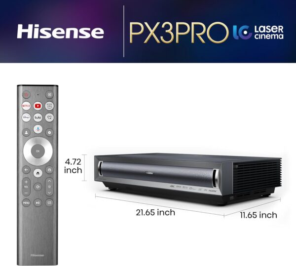 Hisense Laser Cinema PX3-PRO Projector 80 inch to 150 inch